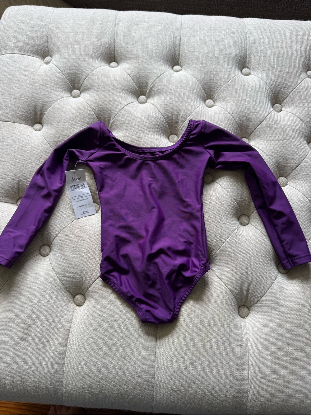 Kids Long-Sleeve One-Piece Leotard in Purple